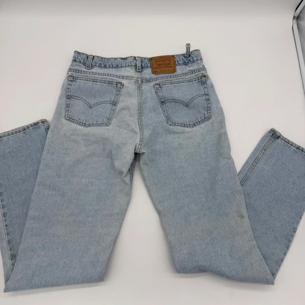 Vintage Levi's 505 Jeans 36x36 USA Made Light Wash‎ Straight Leg Distressed